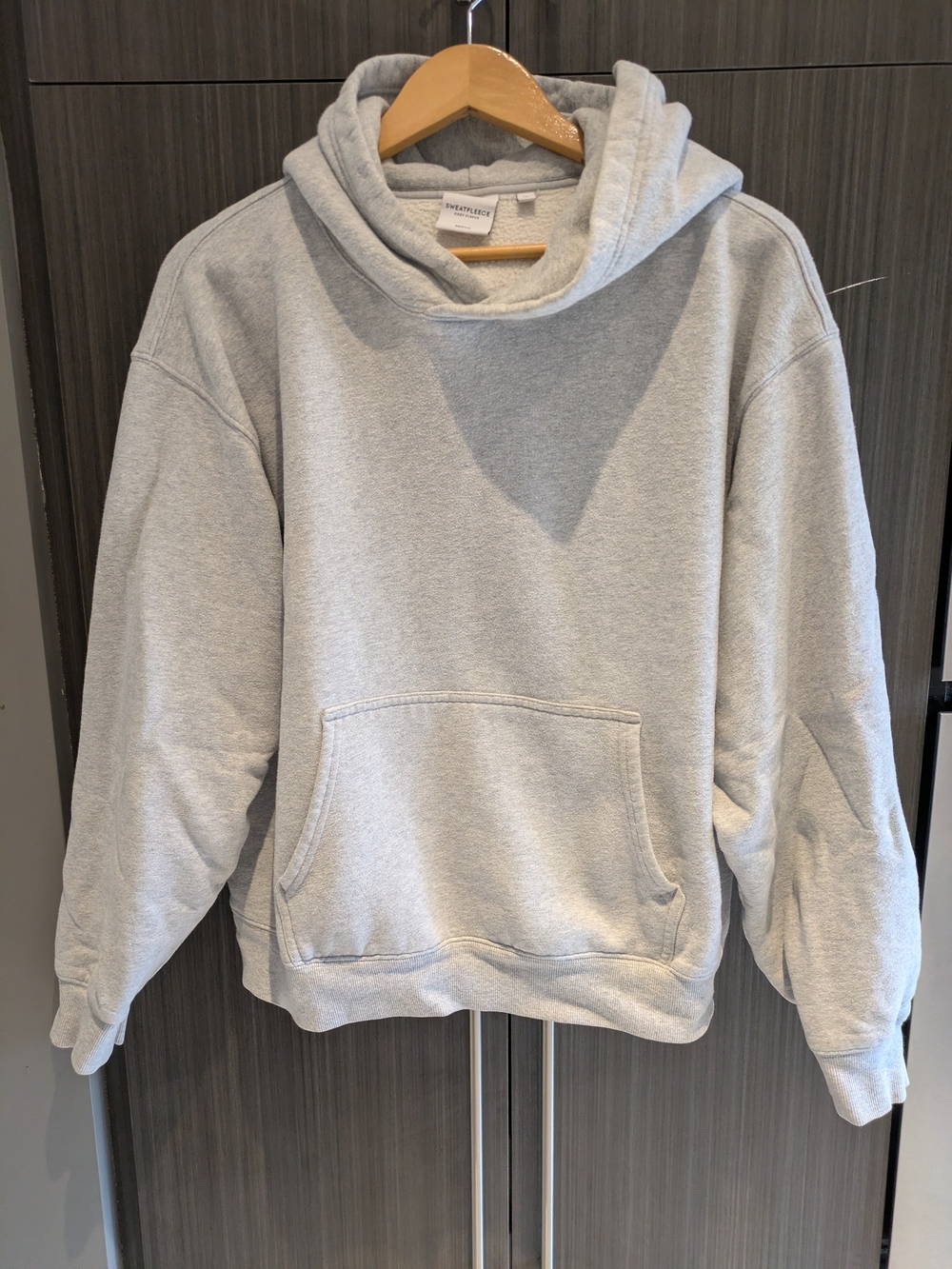 Aritzia TNA Cozy Sweatfleece Hoodie Pullover Heather Grey XL Perfect Fit